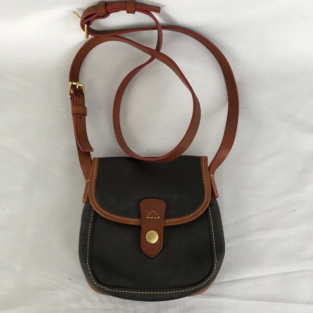 DOONEY &BOURKE BLACK/TAN CROSSBODY PURSE 6X6.5X1.5